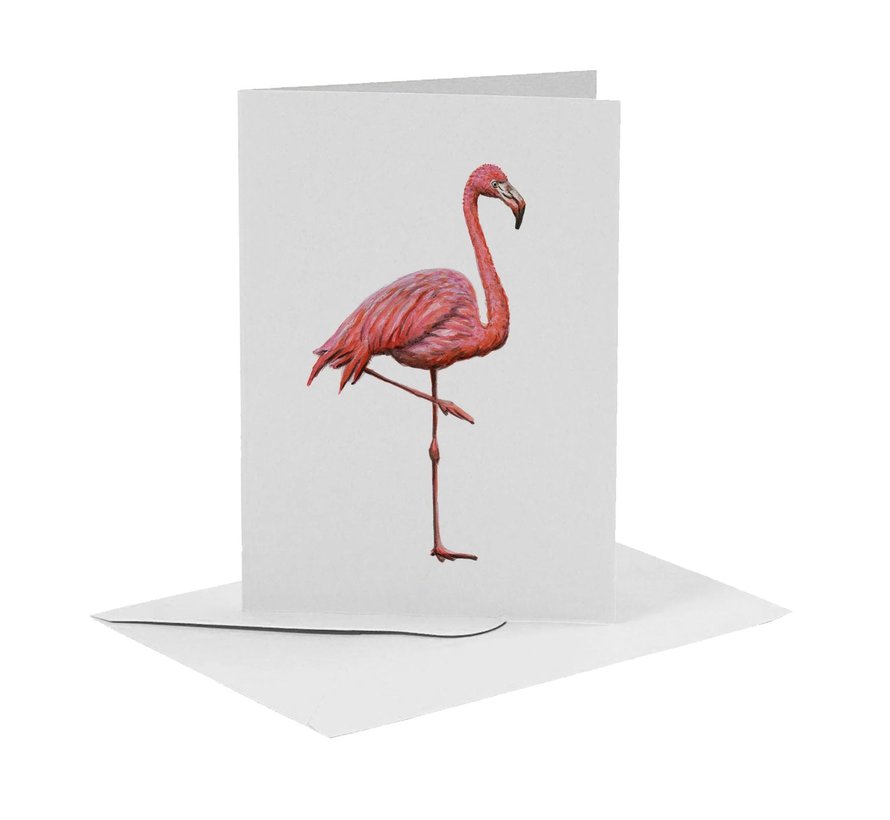 Wenskaart Flamingo