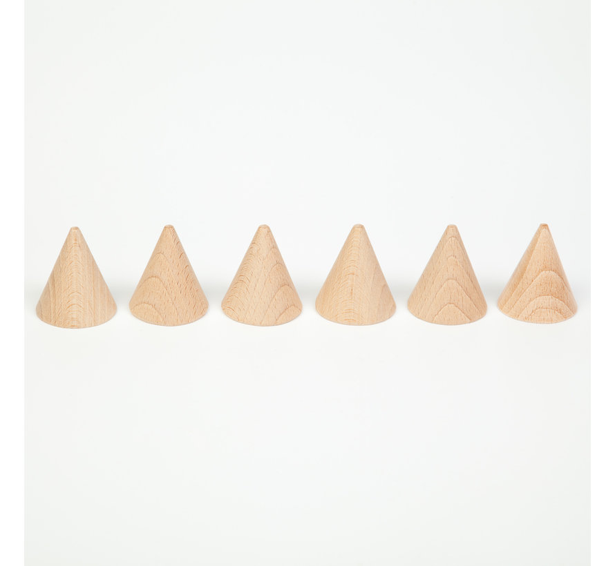 Houten Cones Natuurlijk set 6-delig 16-149