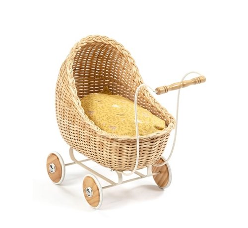 Smallstuff Poppenwagen met Metalen Onderstel Naturel