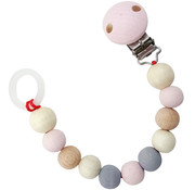 Hess Pacifier Strap Nature Pink