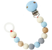 Hess Pacifier Strap Nature Blue