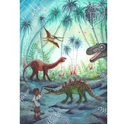 Bijdehansje Postkaart Dino Adventure