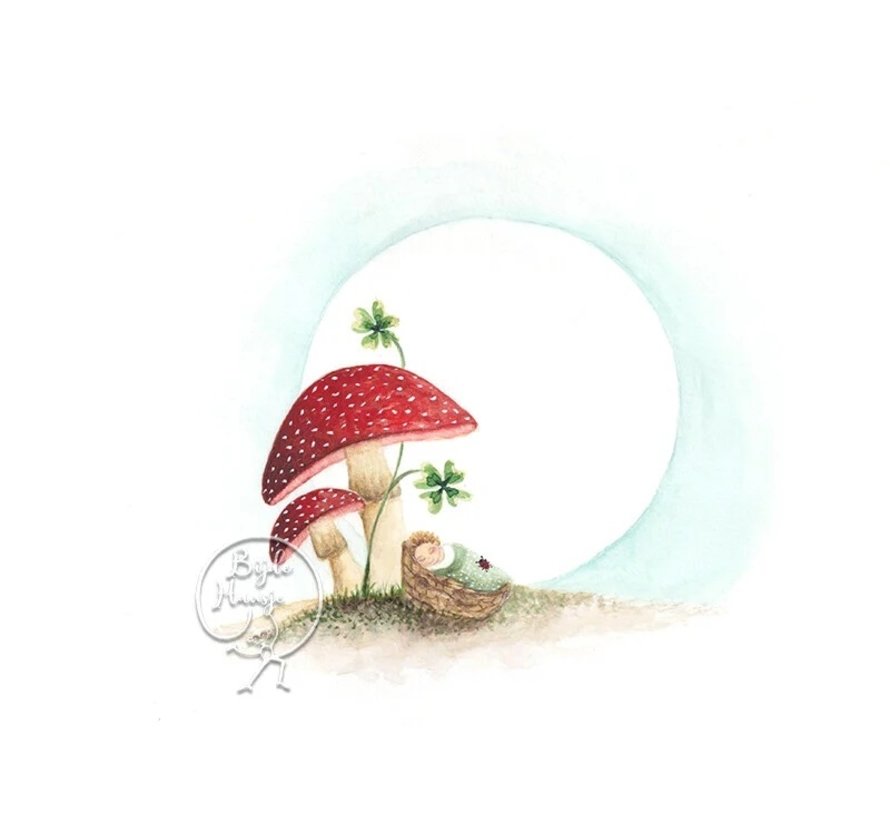 Postcard Mushroom Baby