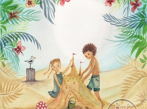 Bijdehansje Postkaart Beach