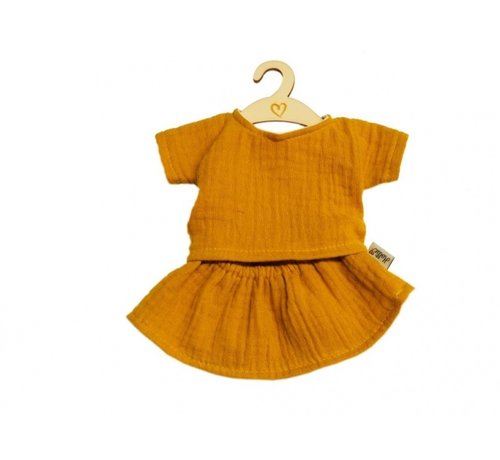 Hollie Doll Dress and Shirt Double Gauze Ocher