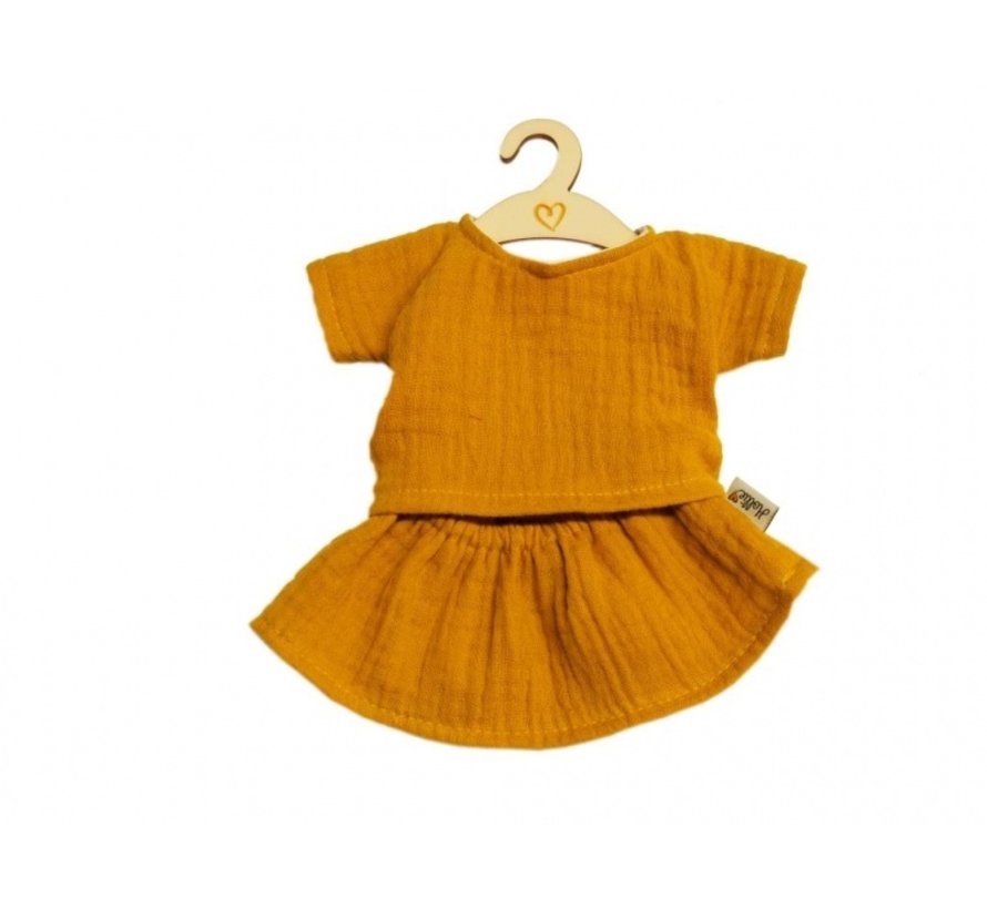 Doll Dress and Shirt Double Gauze Ocher