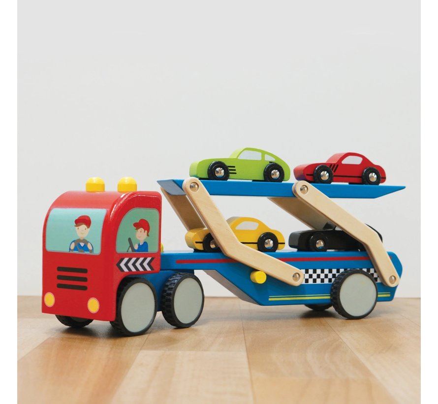 Race Car Transporter Set Hout