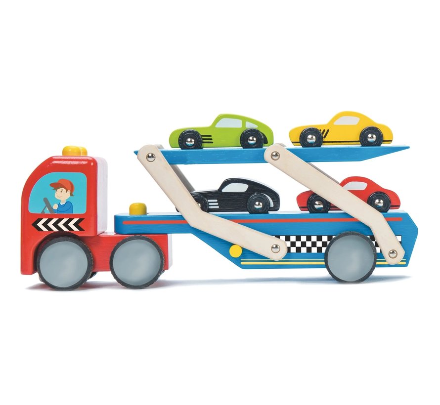 Race Car Transporter Set Hout