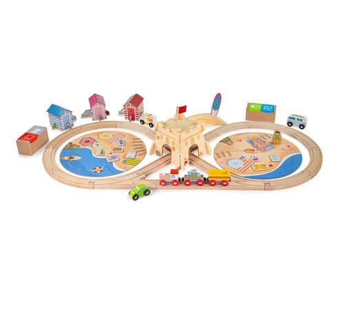 Bigjigs Coastel Clean Up Train Set