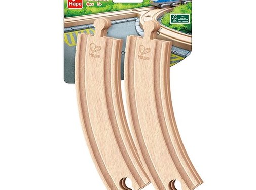 Hape Spoorbaan Uitbreiding Bocht Lang 4-delig
