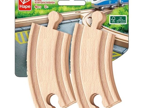 Hape Short Curved Tracks 4-pcs