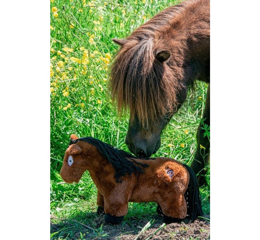 Paarden Knuffel Bruin met Zwarte Manen 48cm