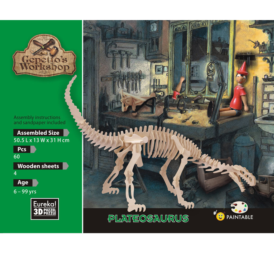 3D Wood Model Gepetto´s Plateosaurus