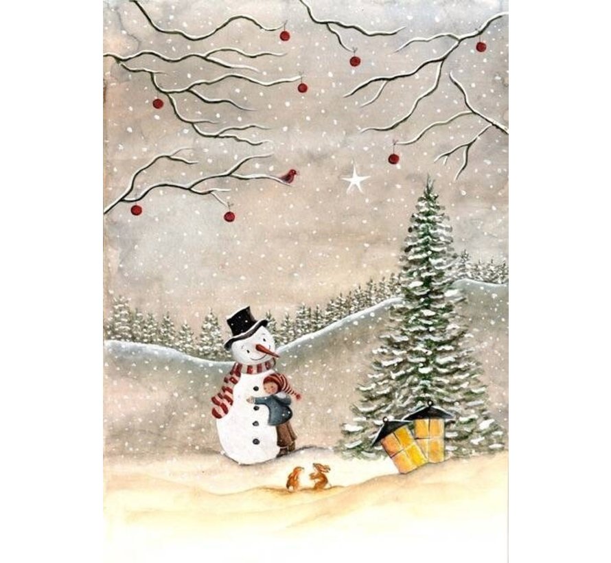 Postkaart Sneeuwpop