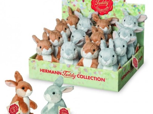 Hermann Teddy Cuddly Hare 11cm Gray or Brown