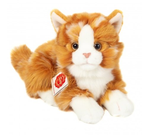 Hermann Teddy Knuffel Kat Rood Getijgerd 20cm