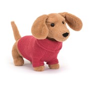 Jellycat Knuffel Sweater Sausage Dog Pink