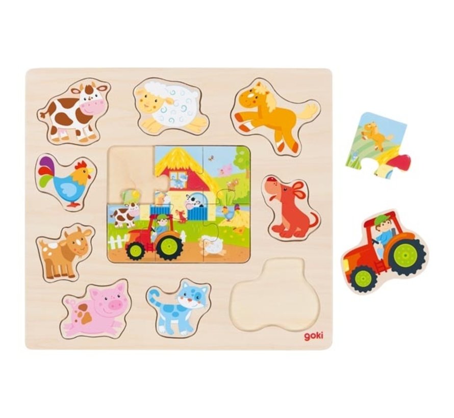 Puzzel Boerderij Dieren Hout 15pcs