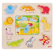 GOKI Puzzel Dierentuin Dieren Hout 15pcs