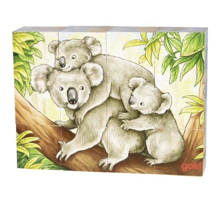 Blokkenpuzzel Australische Dieren Hout 12pcs