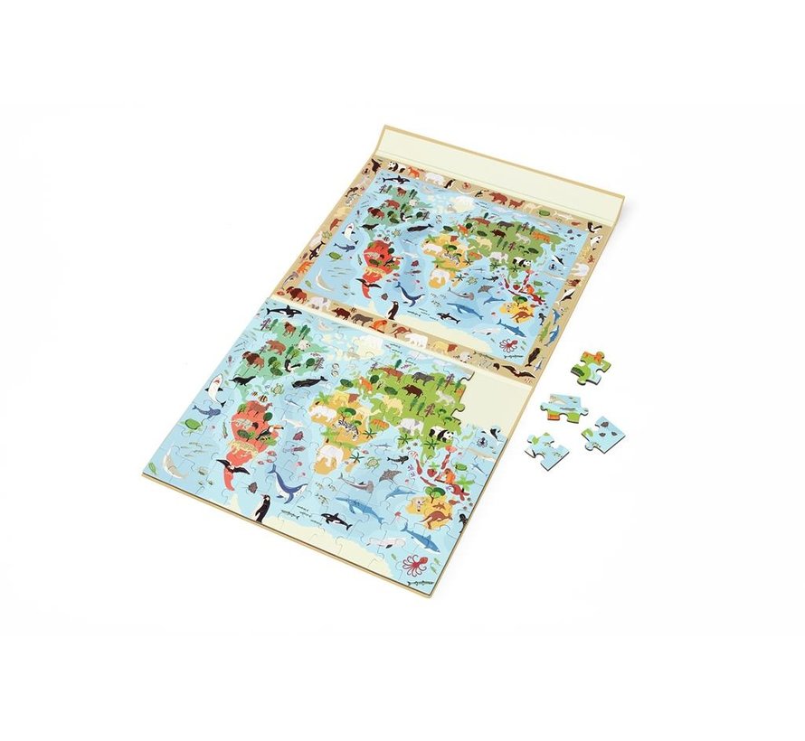 Magnetische Puzzel 2 in 1 Discovery Wereld 80pcs