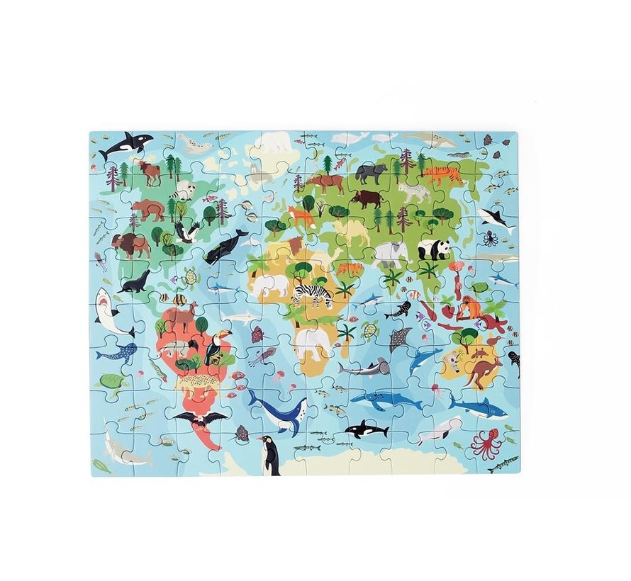 Magnetic Puzzle 2 in 1 Discovery World 80pcs