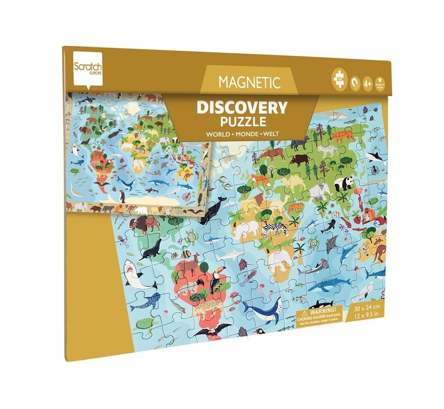 Magnetic Puzzle 2 in 1 Discovery World 80pcs