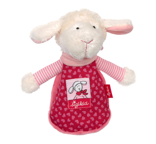 sigikid Pink Schnuggi Sheep Grasp Toy with Cherry Pit Pad