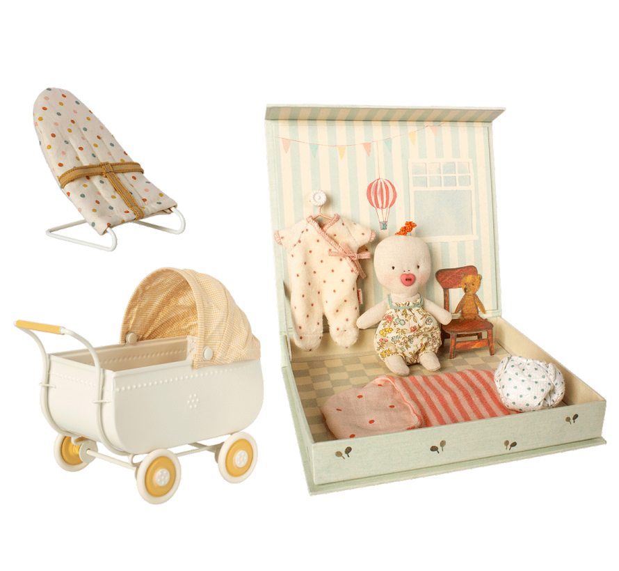 Ginger baby set incl. pram and babysitter chair