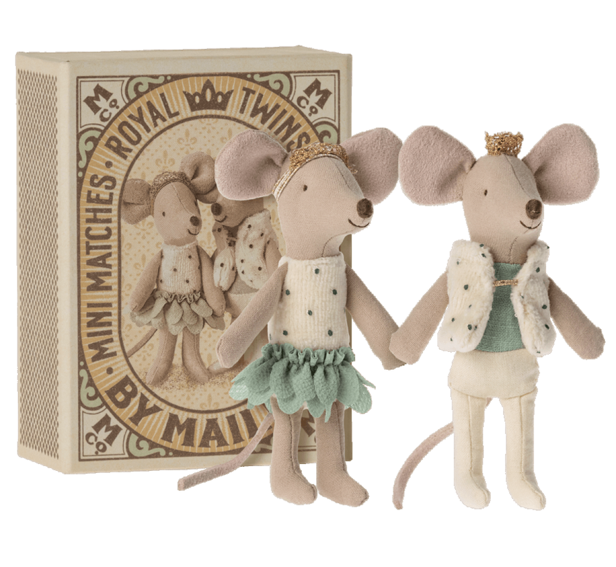 Royal Twins Mice Little Sister and Brother in Box