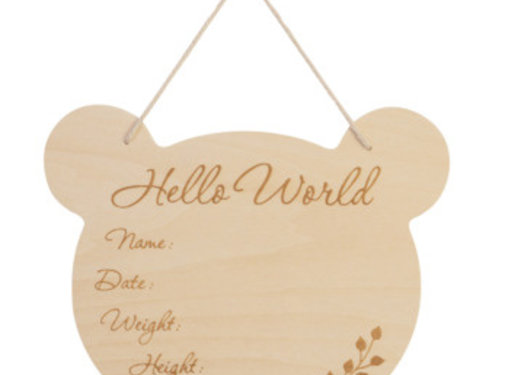 BamBam Houten Beer Muurhanger