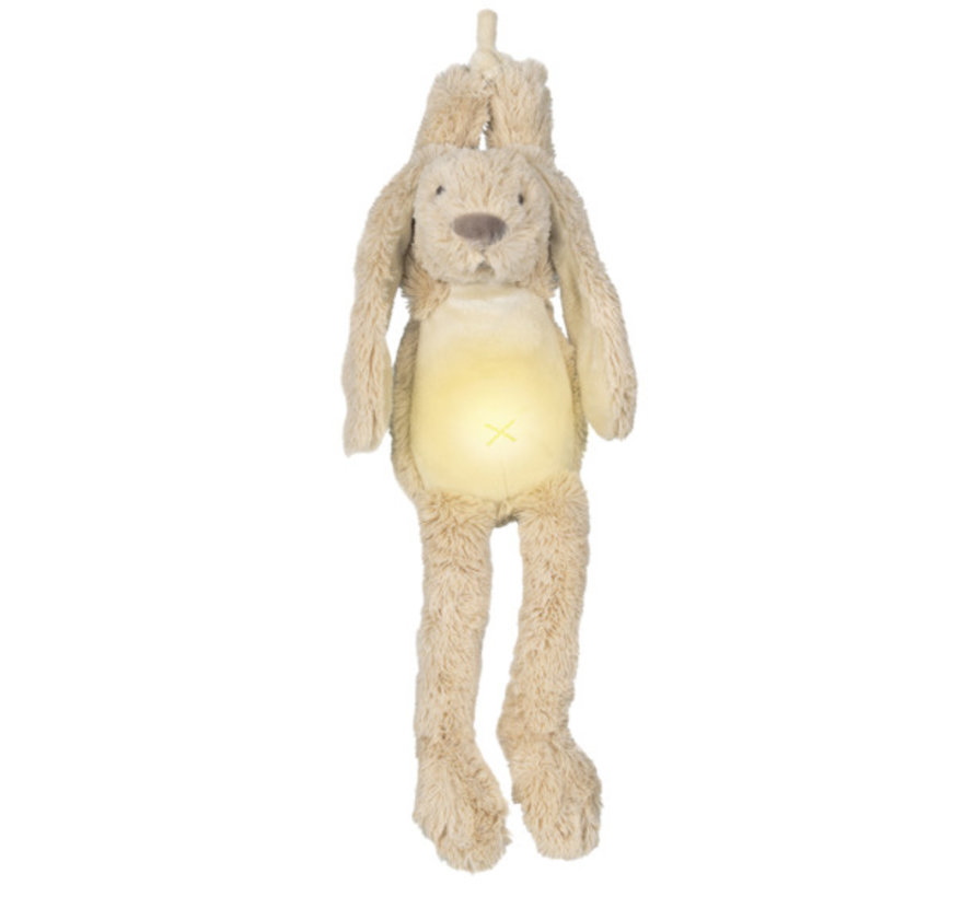 Knuffel Konijn Richie Beige met Nachtlamp en Geluid 34cm