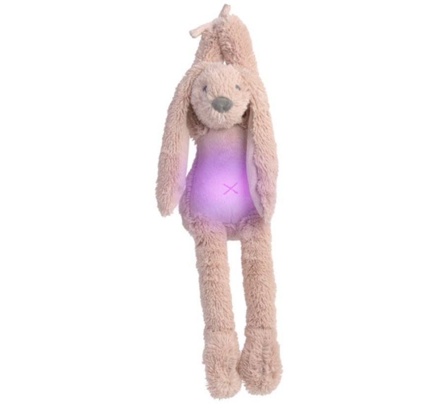 Knuffel Konijn Richie Old Pink met Nachtlamp en Geluid 34cm