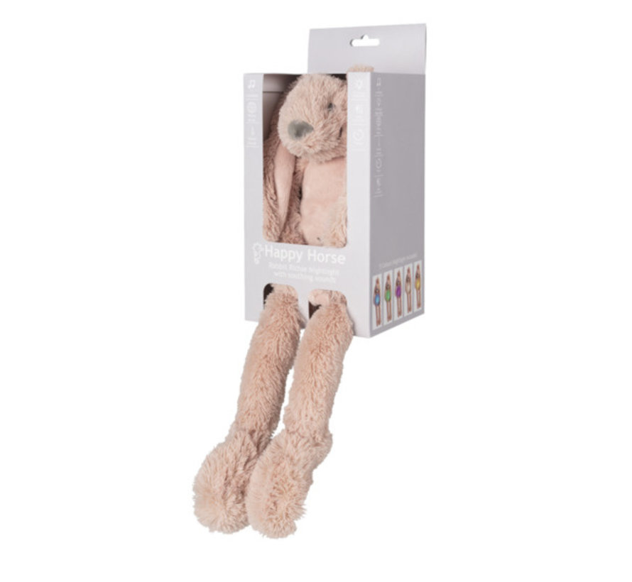 Knuffel Konijn Richie Old Pink met Nachtlamp en Geluid 34cm