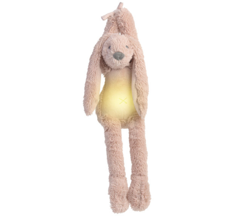 Knuffel Konijn Richie Old Pink met Nachtlamp en Geluid 34cm