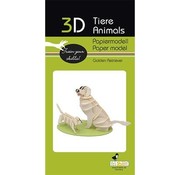 Fridolin 3D Papiermodel Hond Golden Retriever