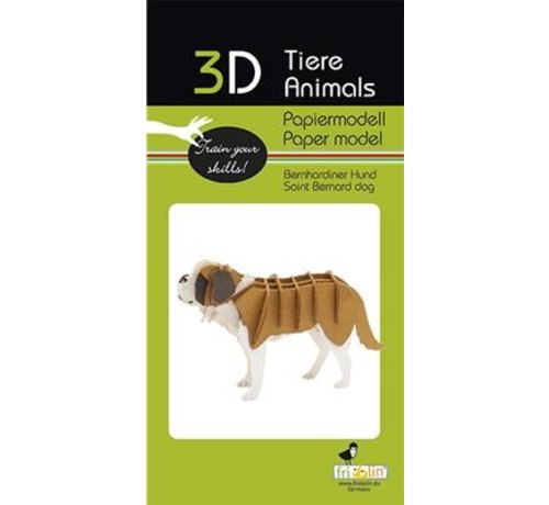 Fridolin 3D Paper Model Saint Bernard Dog