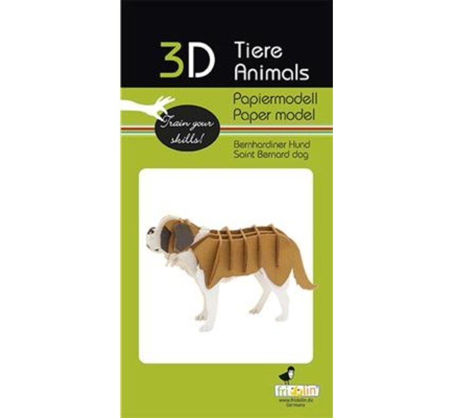 3D Paper Model Saint Bernard Dog