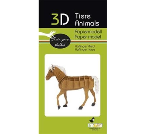 Fridolin 3D Paper Model Haflinger Horse