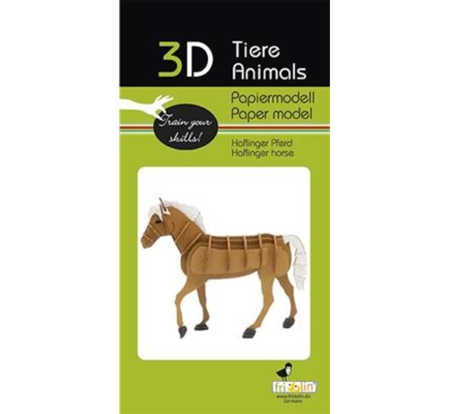 3D Paper Model Haflinger Horse