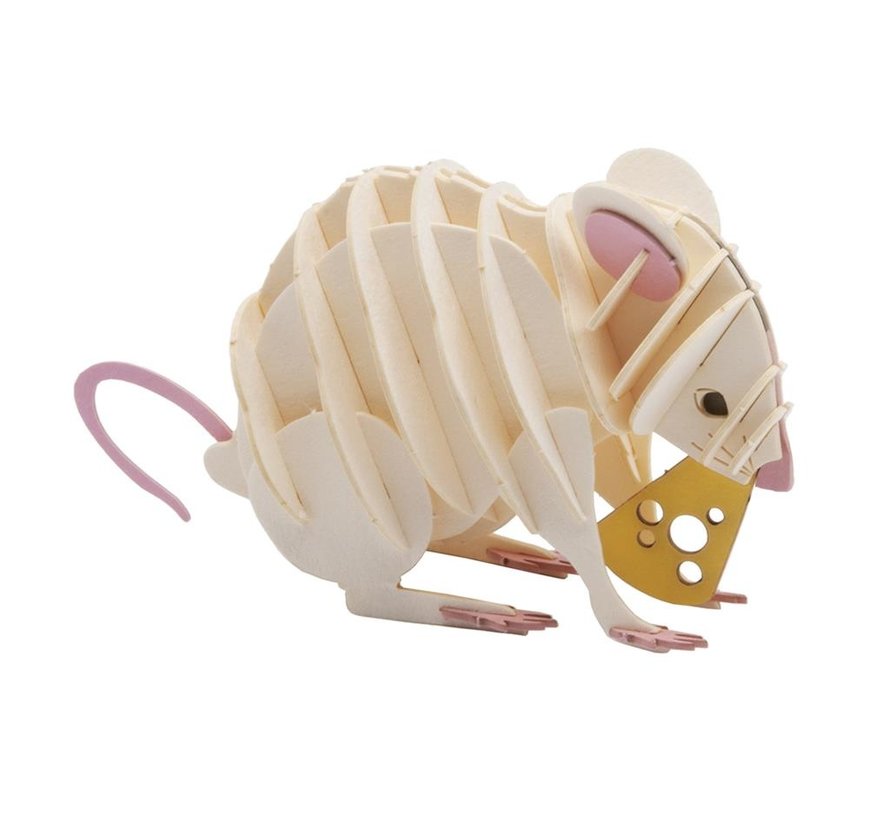 3D Paper Model White Mouse