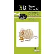 Fridolin 3D Paper Model White Mouse