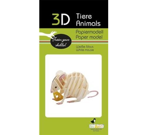 Fridolin 3D Papiermodel Witte Muis