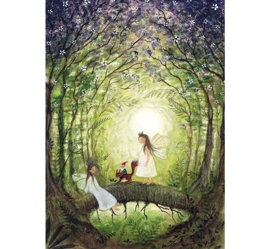 Postkaart Fairies with Squirrel