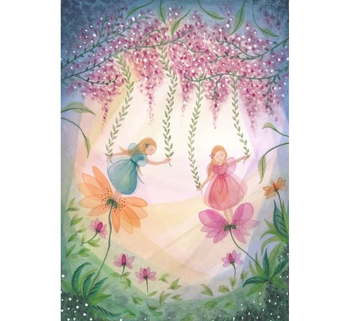 Postkaart Fairies with Flowers
