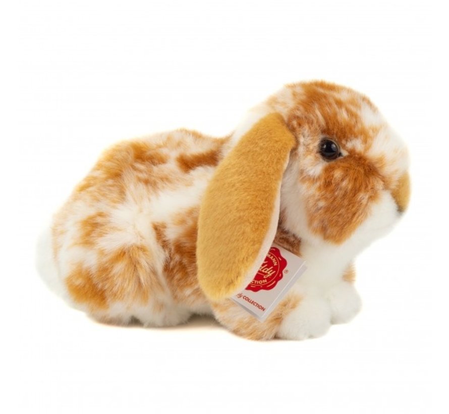 Stuffed Animal Rabbit Brown White 23cm