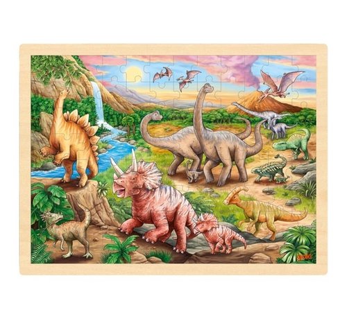 GOKI Puzzel Dinosauriers Hout 96pcs