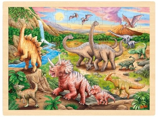 GOKI Puzzel Dinosauriers Hout 96pcs