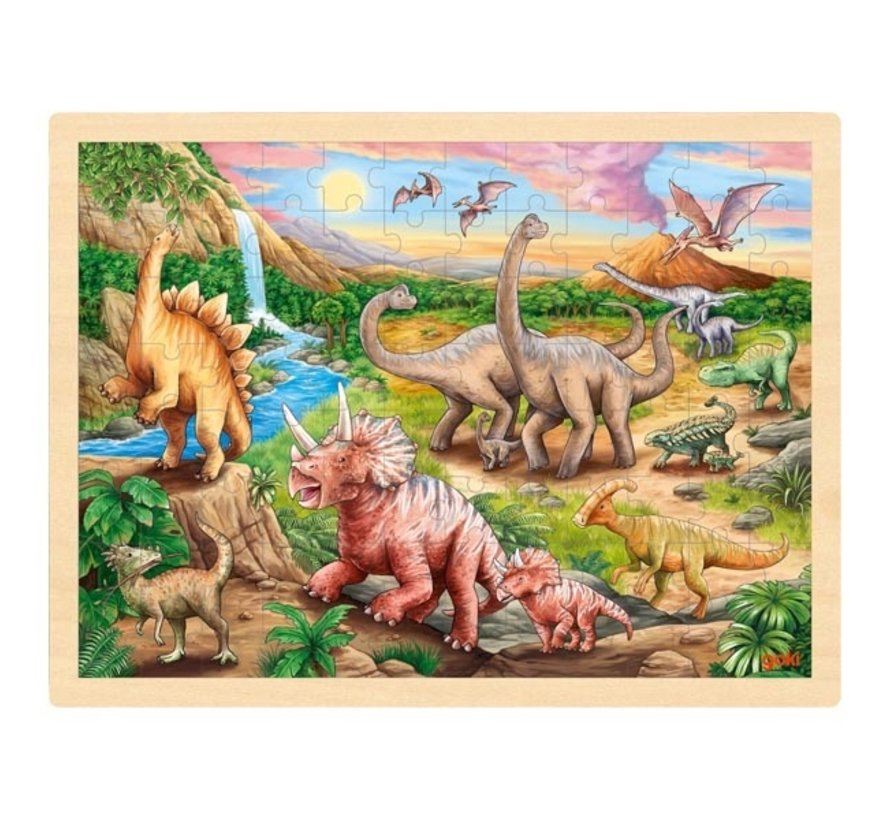 Puzzel Dinosauriers Hout 96pcs