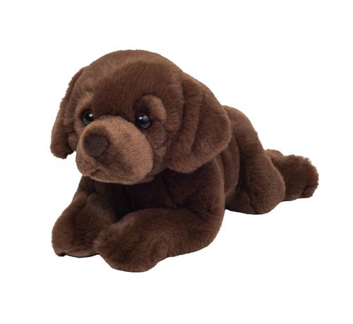 Hermann Teddy Stuffed Animal Dog Labrador Chocolate Lying 32cm